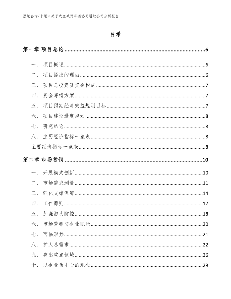 十堰市关于成立减污降碳协同增效公司分析报告（模板）_第1页