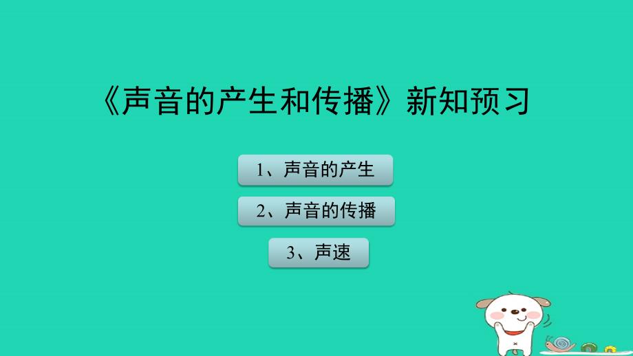 八年级物理上册1.5声音的产生和传播新知预习课件北京课改版_第1页