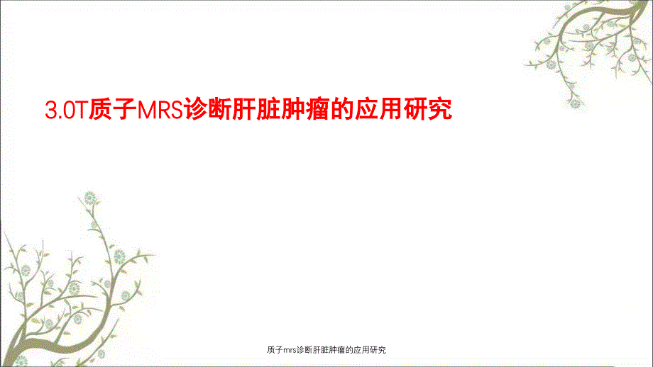 质子mrs诊断肝脏肿瘤的应用研究_第1页