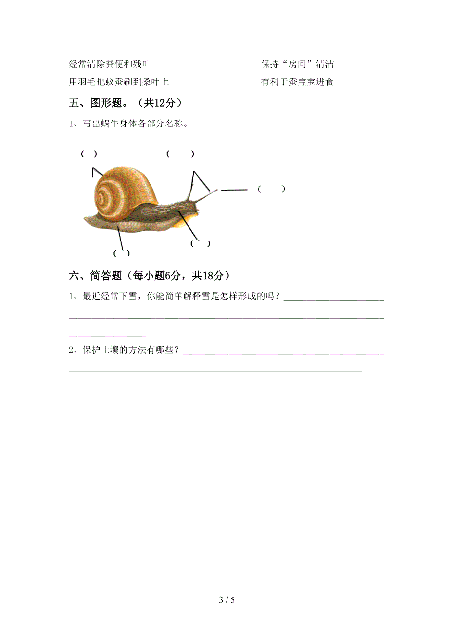 新教科版三年级科学下册期中考试卷(免费).doc_第3页