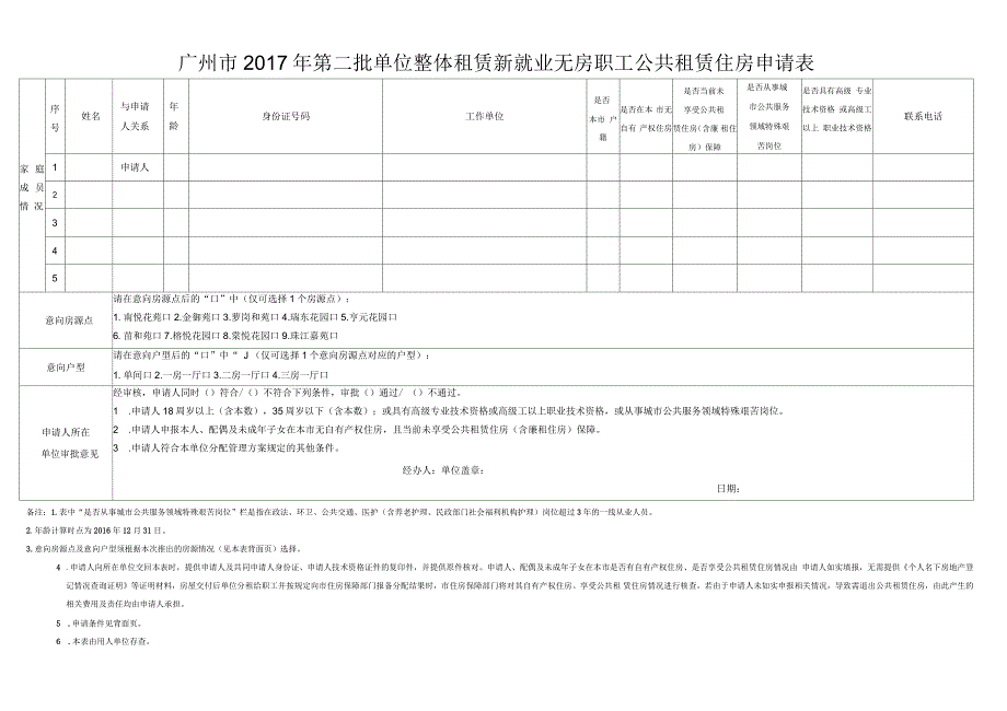 广州2017年第二批单位整体租赁新就业无房职工公共租赁住_第1页