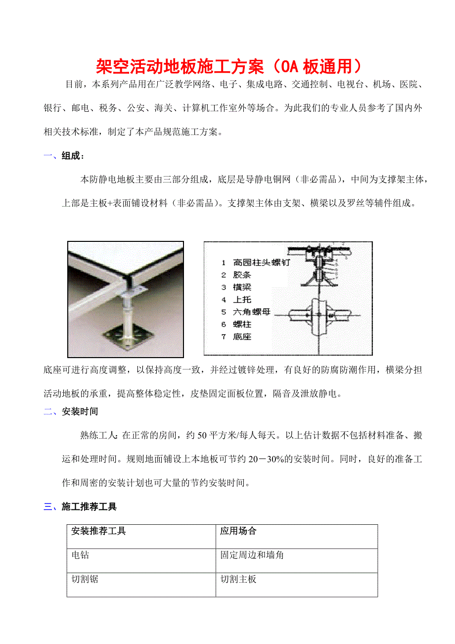 架空地板施工方案_第1页