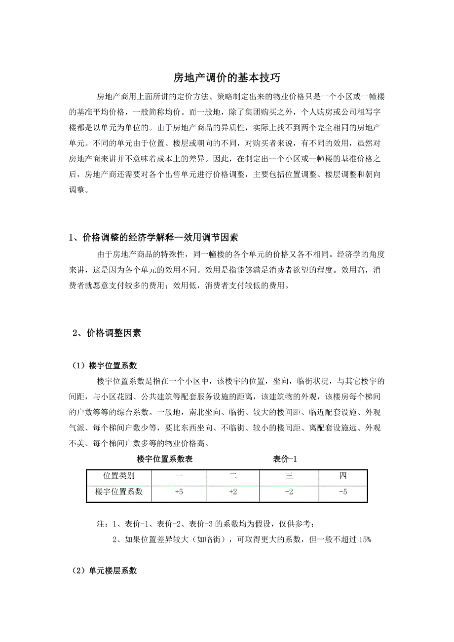 房地产调价的基本技巧_第1页