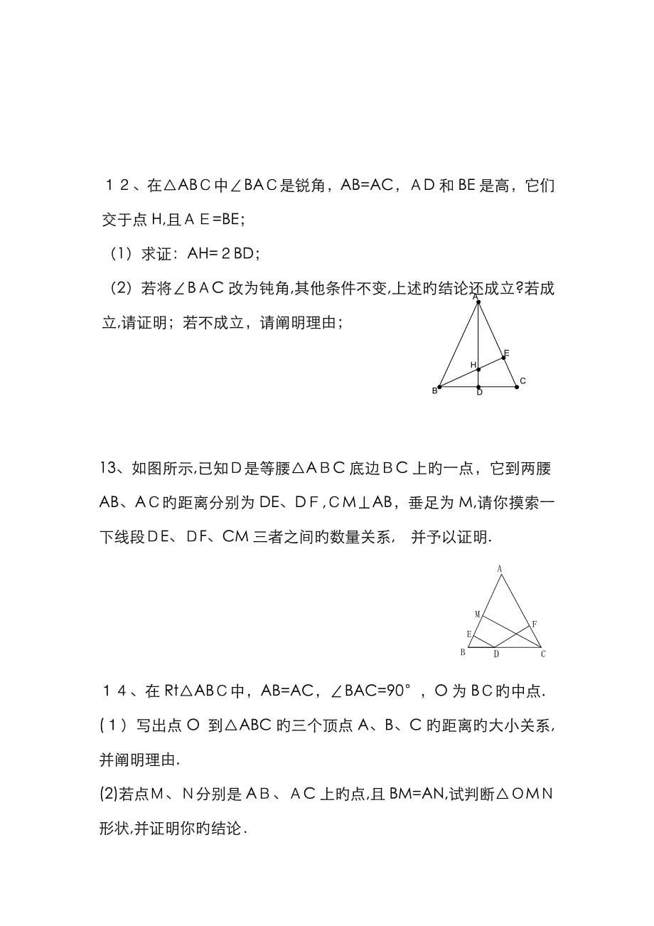 八年级上册三角形相关证明题大全(适用于复习巩固)_第5页