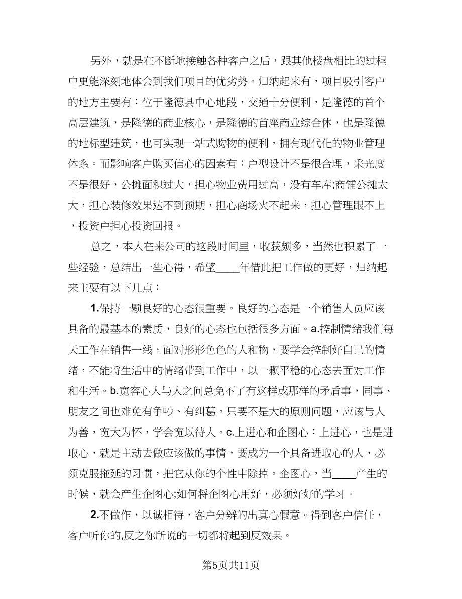 房产置业顾问工作计划例文（四篇）.doc_第5页