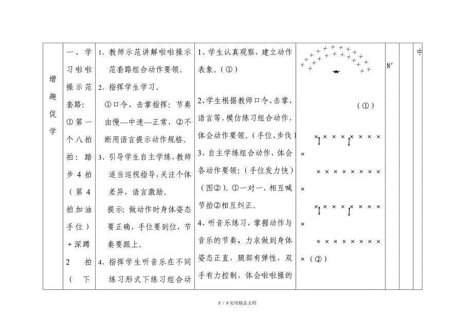 啦啦操教学设计经典实用_第5页