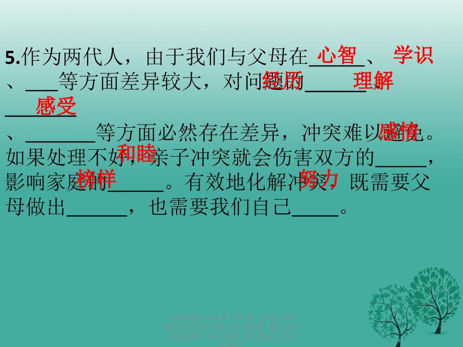 最新道德与法治上册第三单元师长情谊第七课亲情之爱第2框爱在家人间习题课件_第4页