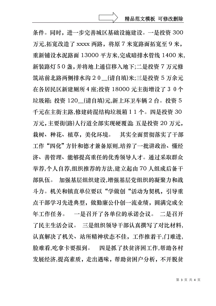 镇委副书记工作职责践诺情况述职报告_第3页