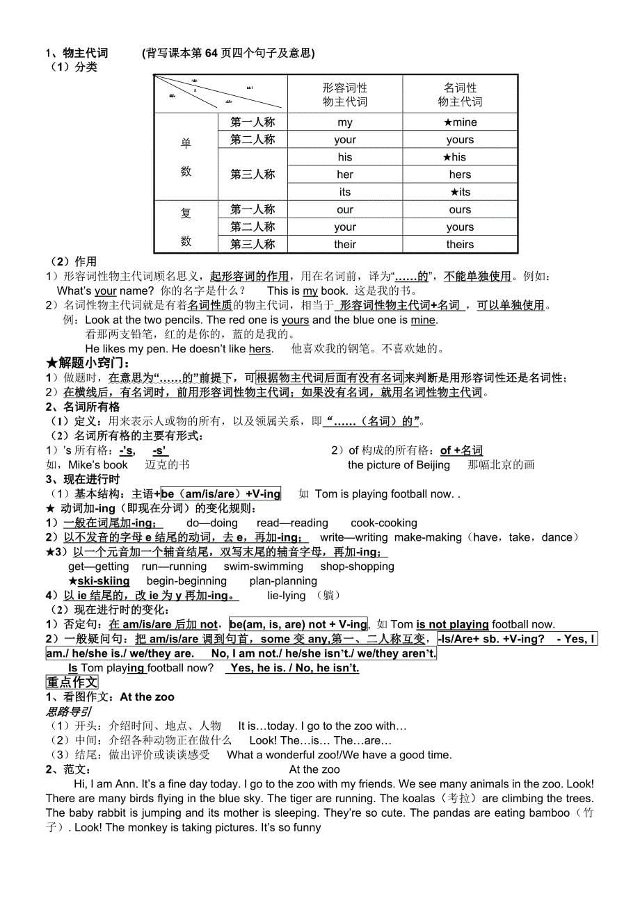 新版PEP五年级下册知识点总结_第5页