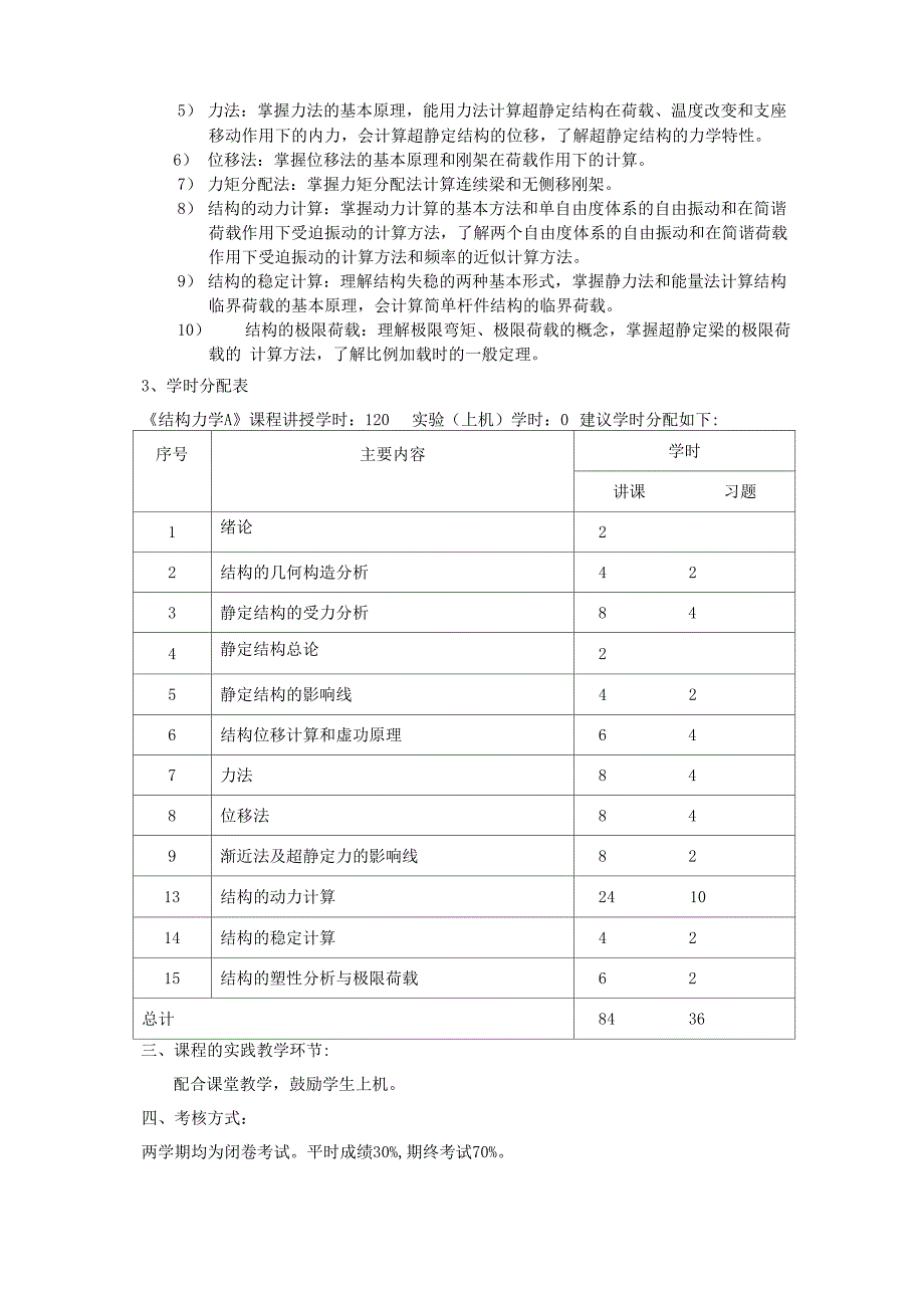 西安建筑科技大学考研结构力学大纲_第2页