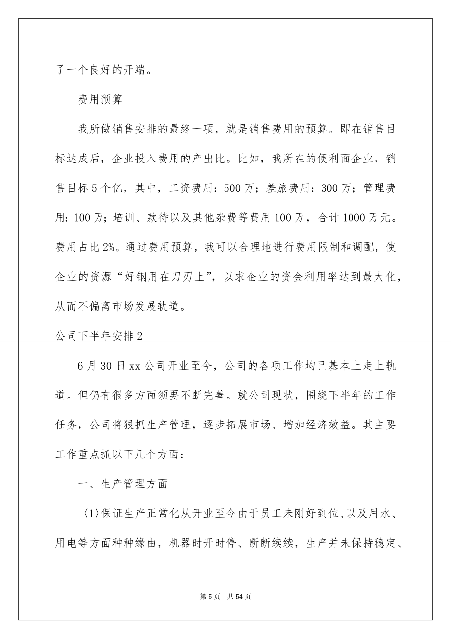 公司下半年安排集合15篇_第5页