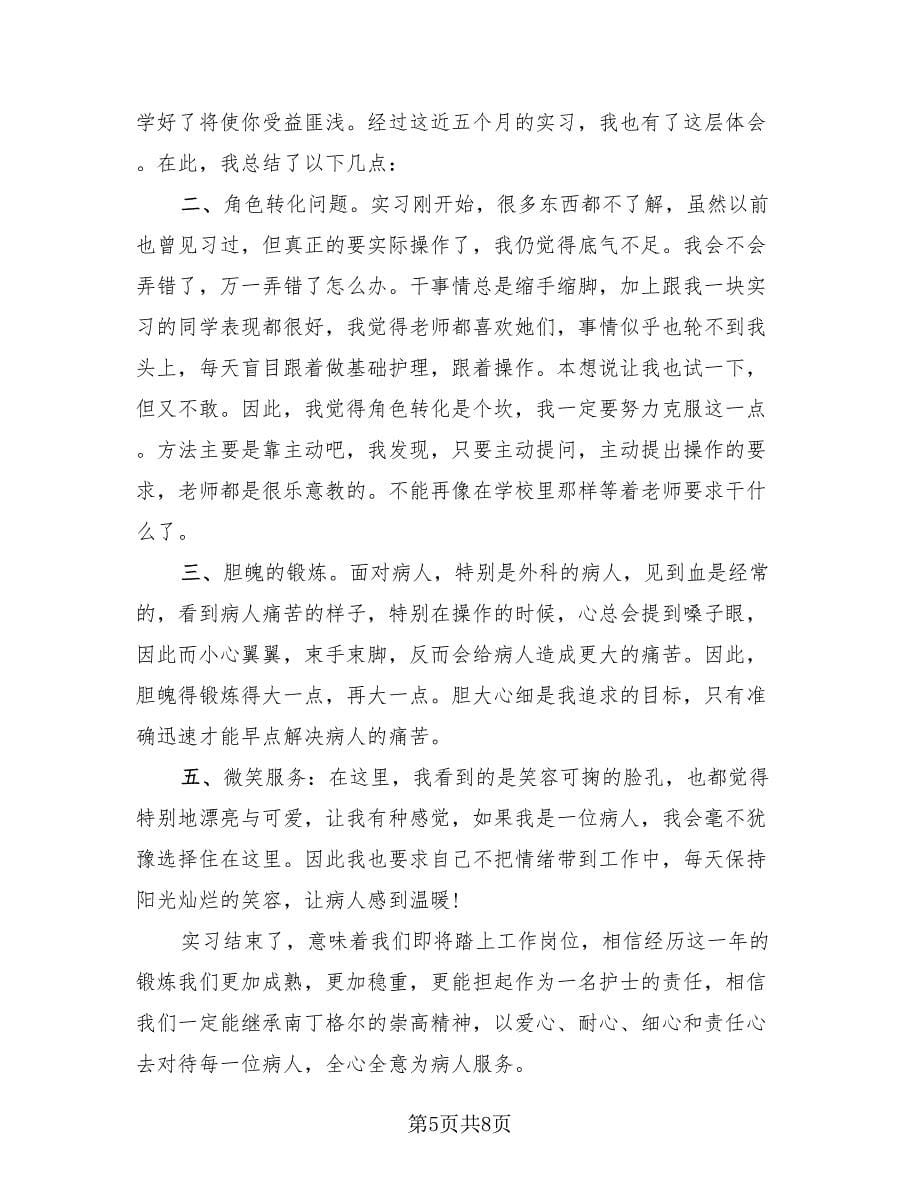 优秀的护士实习工作总结（三篇）.doc_第5页