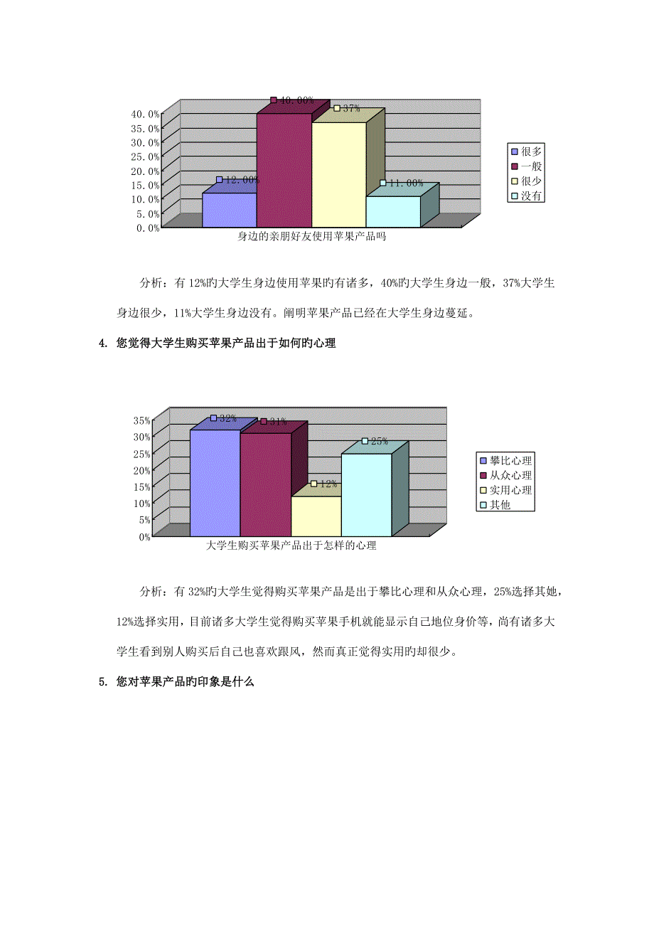 在校大学生对苹果产品的看法调查汇总报告_第3页