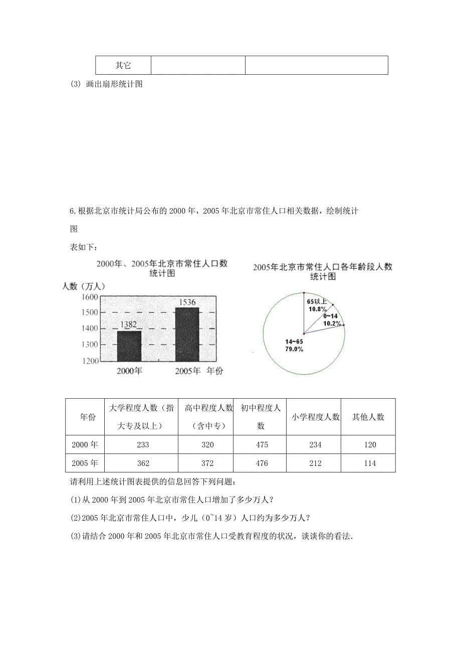 精校版【苏科版】八年级下册数学：7.2统计表、统计图的选用1导学案_第5页