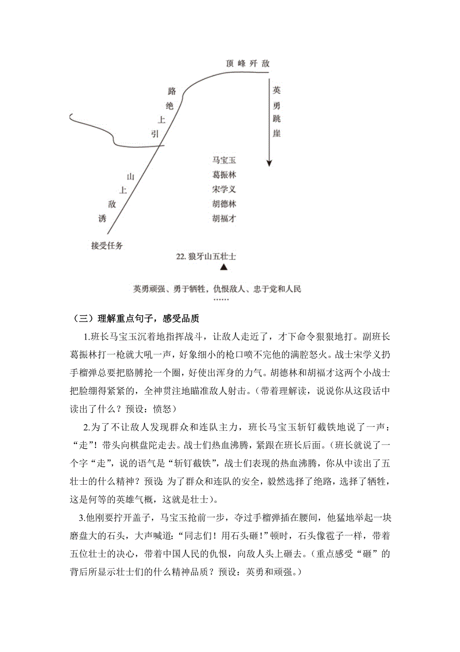 狼牙山五壮士教学设计_第3页