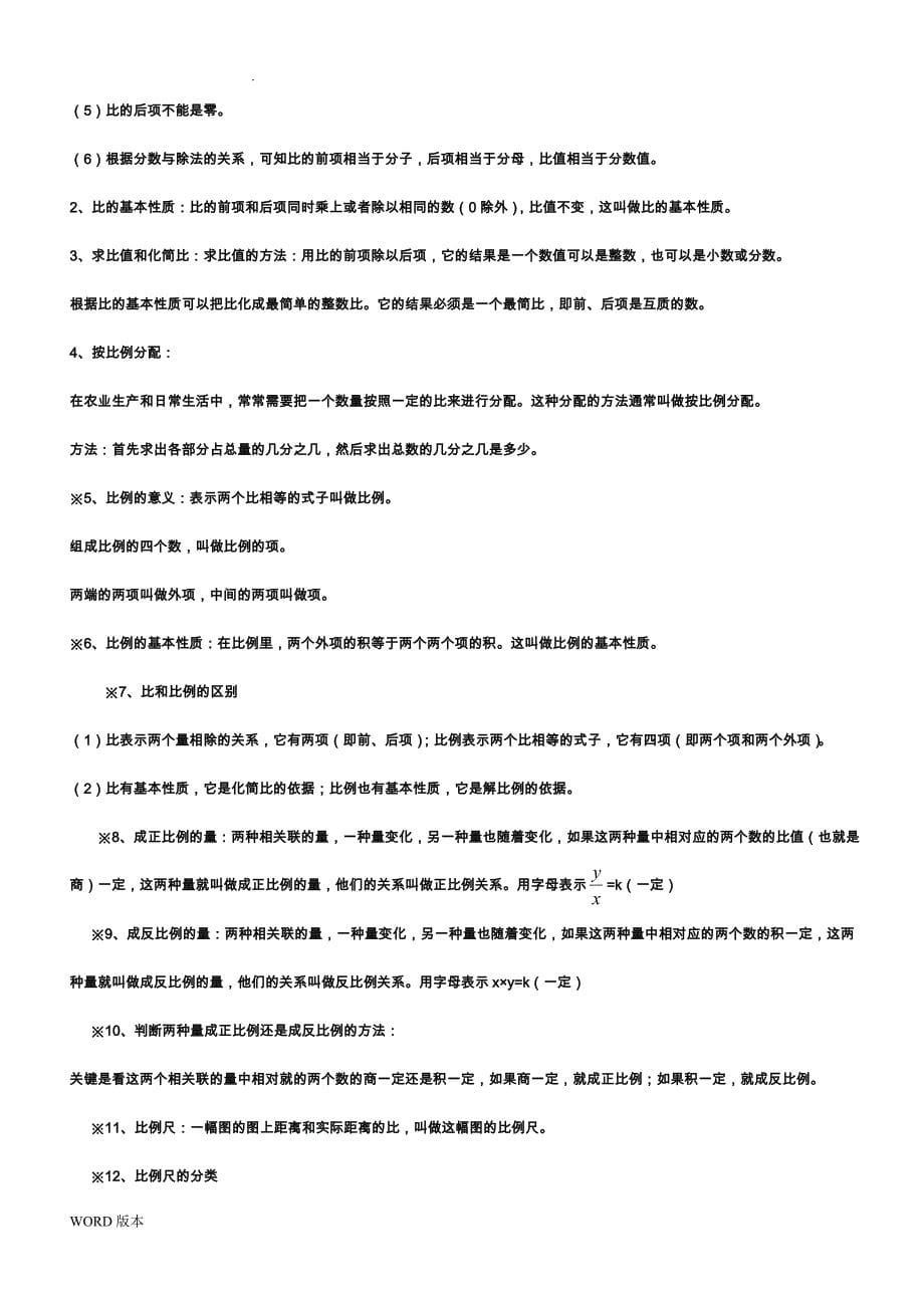 六年级数学(下册)期中知识点归纳_第5页