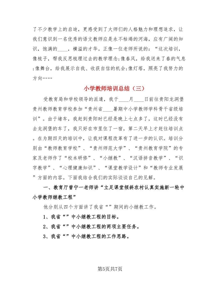 小学教师培训总结（三篇）.doc_第5页