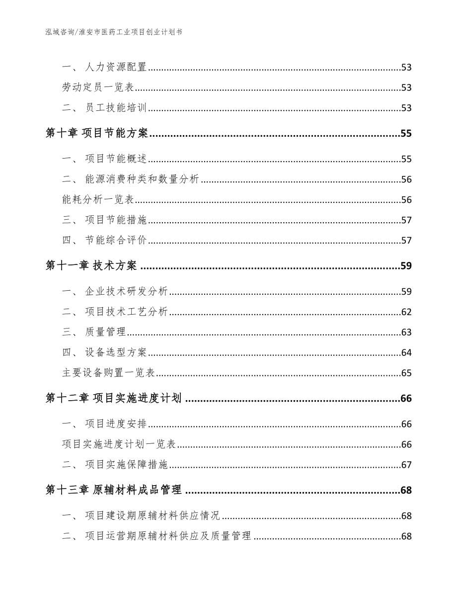 淮安市医药工业项目创业计划书_第5页