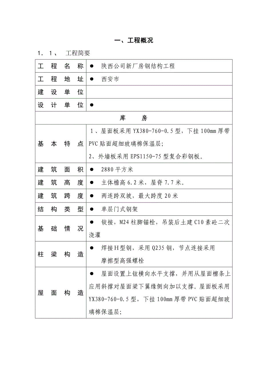 公司厂房库房钢结构工程施工组织设计_第1页