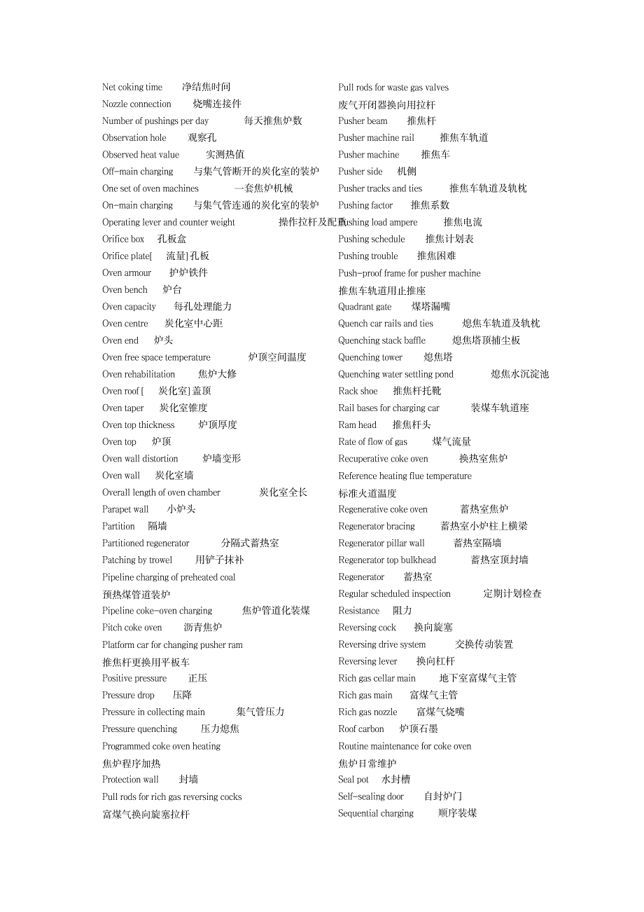 coke oven词汇1_外语学习-翻译基础知识_第4页