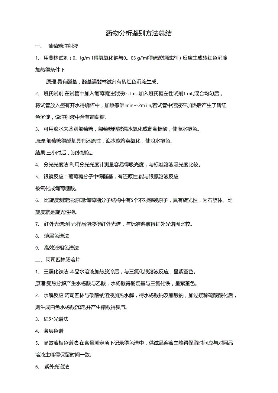 药物分析试验药物鉴别_第1页