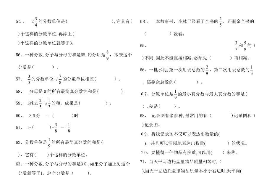 人教版五年级数学下册填空题总复习_第5页