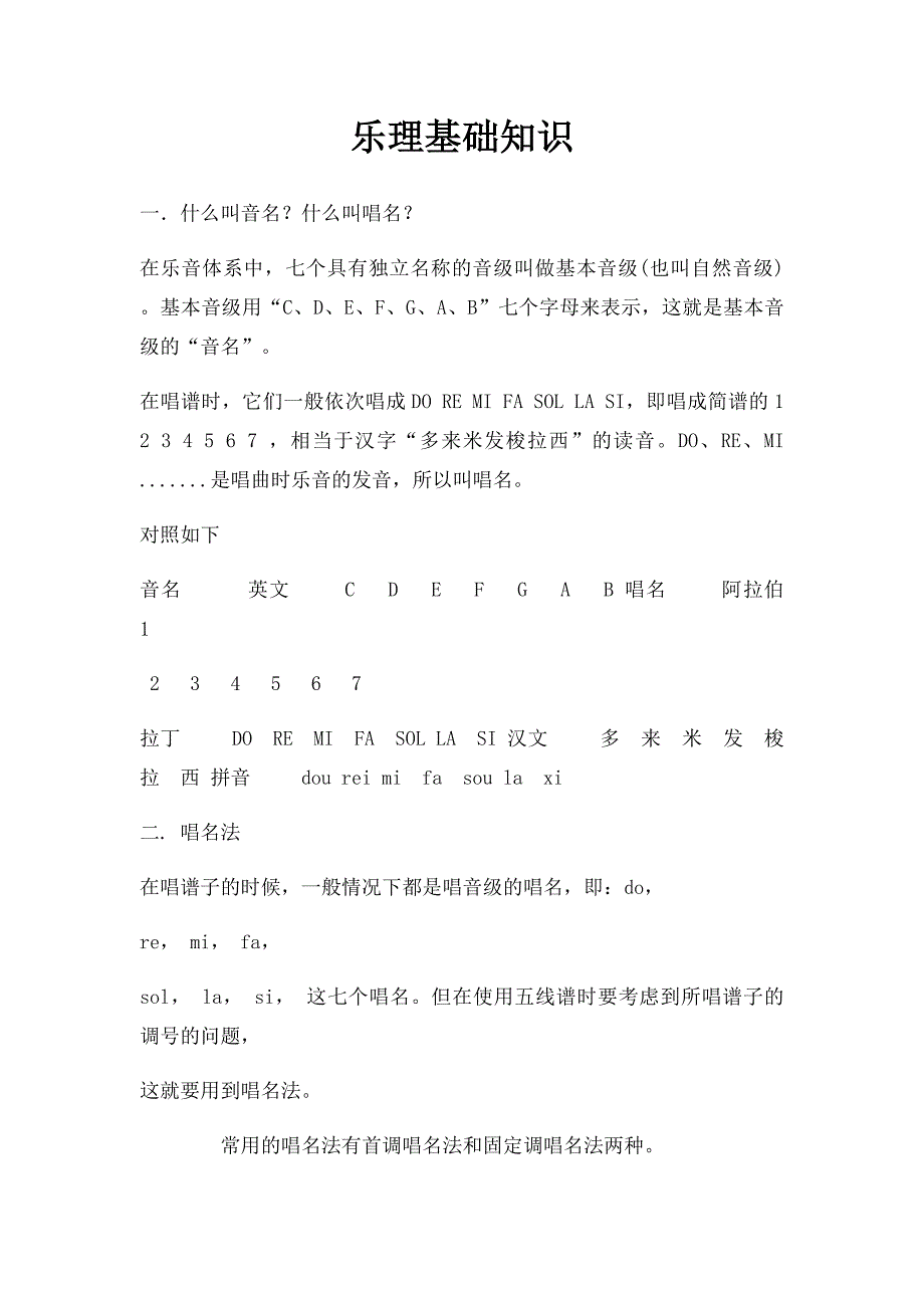 乐理基础知识_第1页