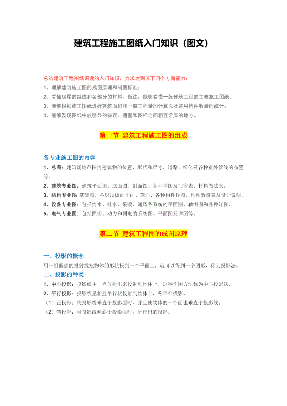 建筑工程施工图纸入门知识（图文）_第1页