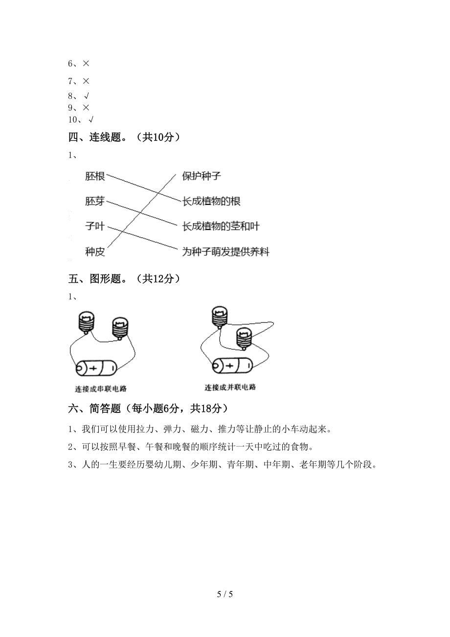 2022年人教版四年级科学上册期中试卷(完整版).doc_第5页