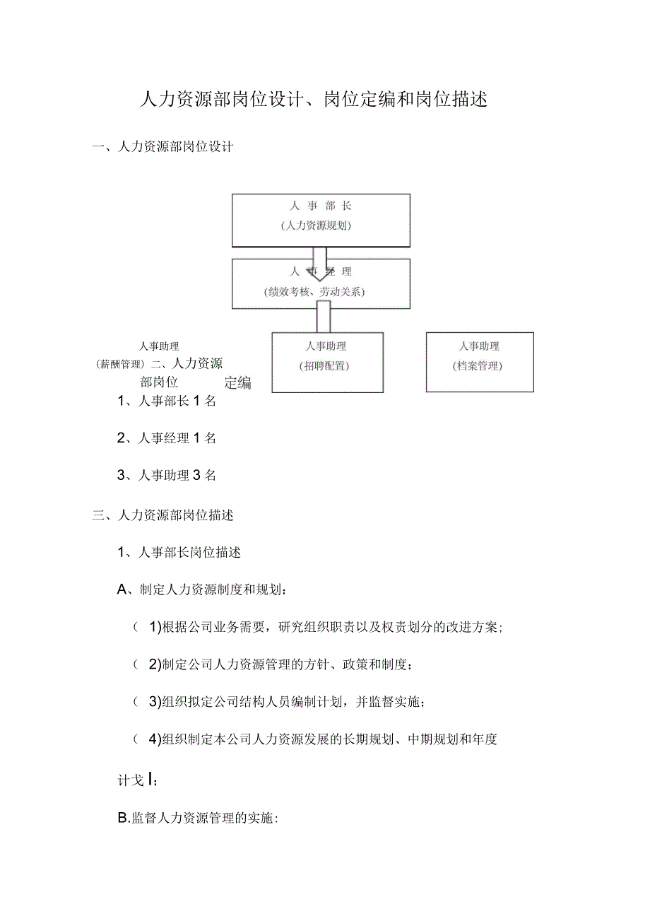 公司岗位设计岗位定编和岗位描述_第1页