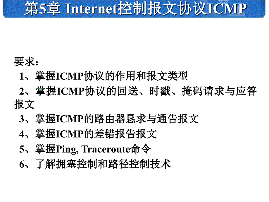 网络协议分析（TCPIP）：第5章 Internet控制报文协议ICMP_第1页