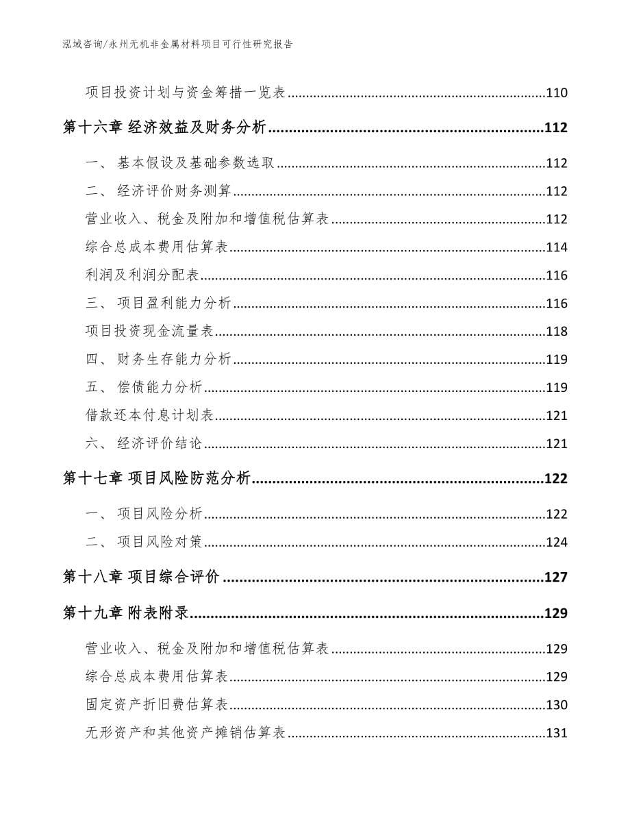 永州无机非金属材料项目可行性研究报告（范文）_第5页