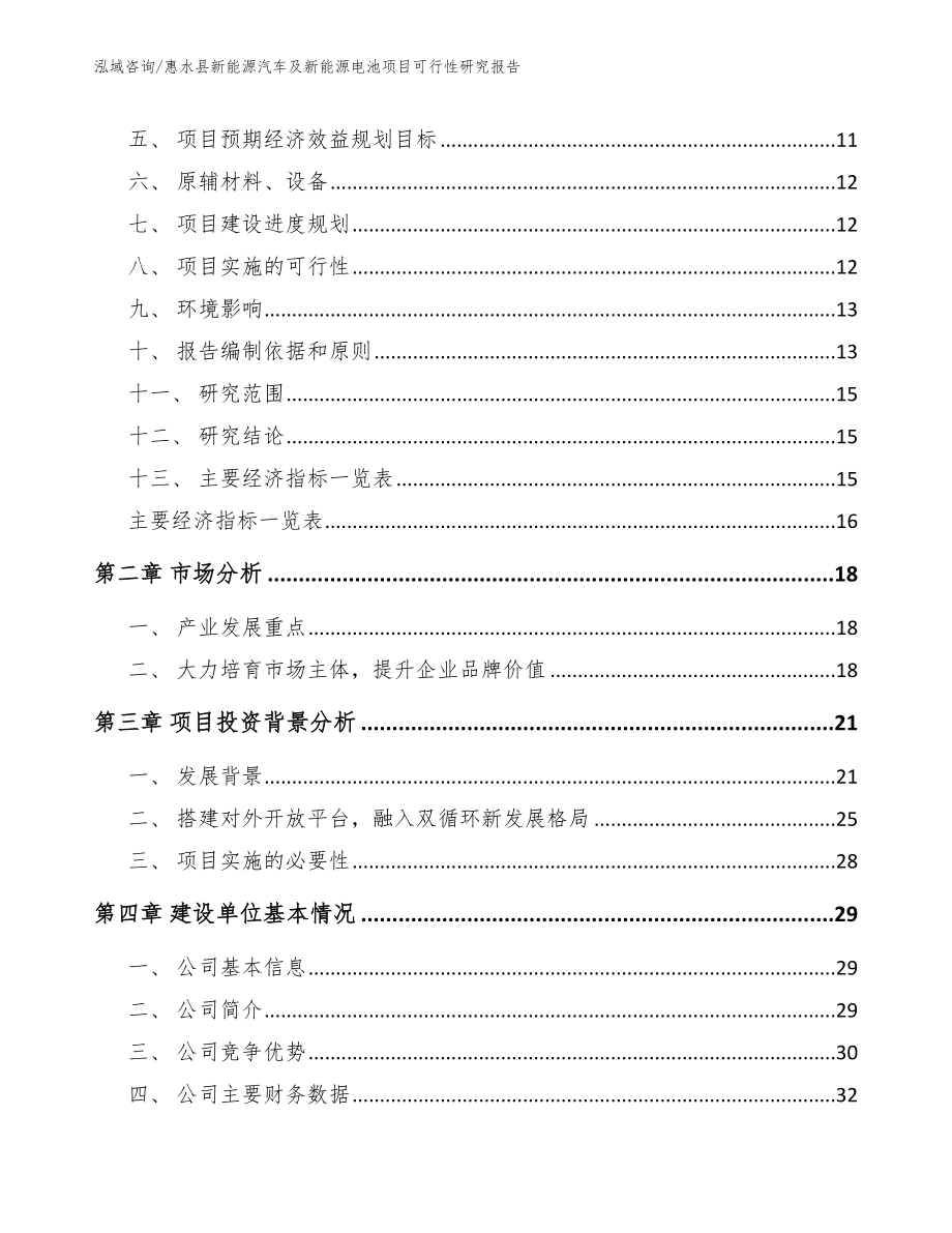 惠水县新能源汽车及新能源电池项目可行性研究报告（参考模板）_第3页