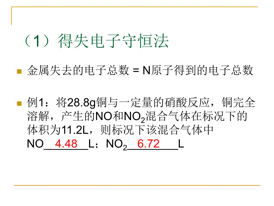 关于硝酸与金属反应的计算教学文案_第2页