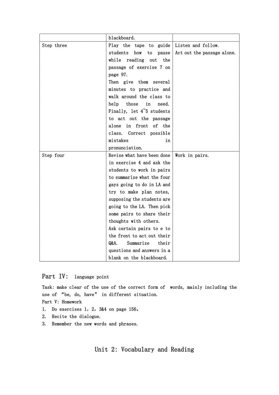 九年级英语上册 MODULE12 Summer in LA 教学设计 外研版_第5页