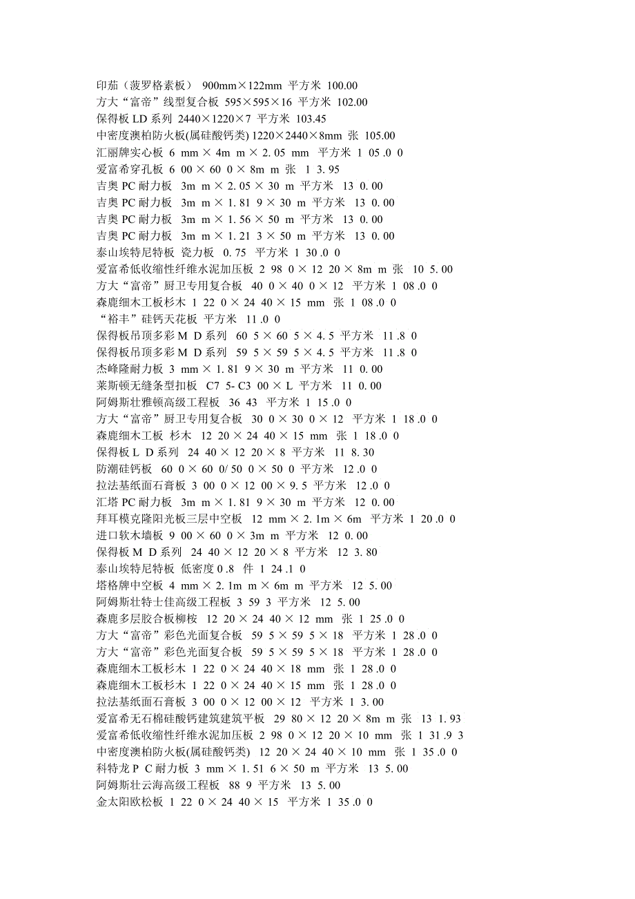 石材和工程材料价格表_第2页