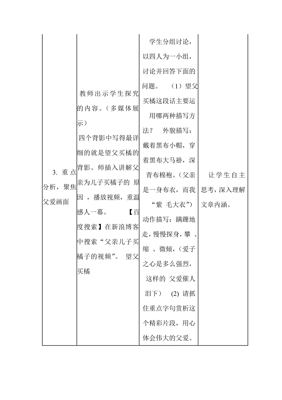 初中语文教学设计与反思模板和设计《背影》.doc_第4页