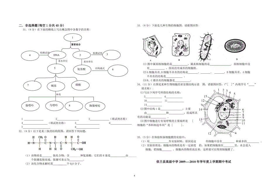 依兰高中高一生物试题.doc_第4页