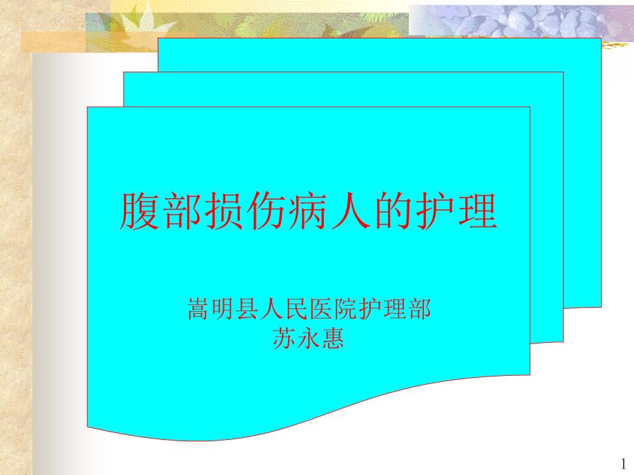 腹部损伤病人护理优秀课件_第1页