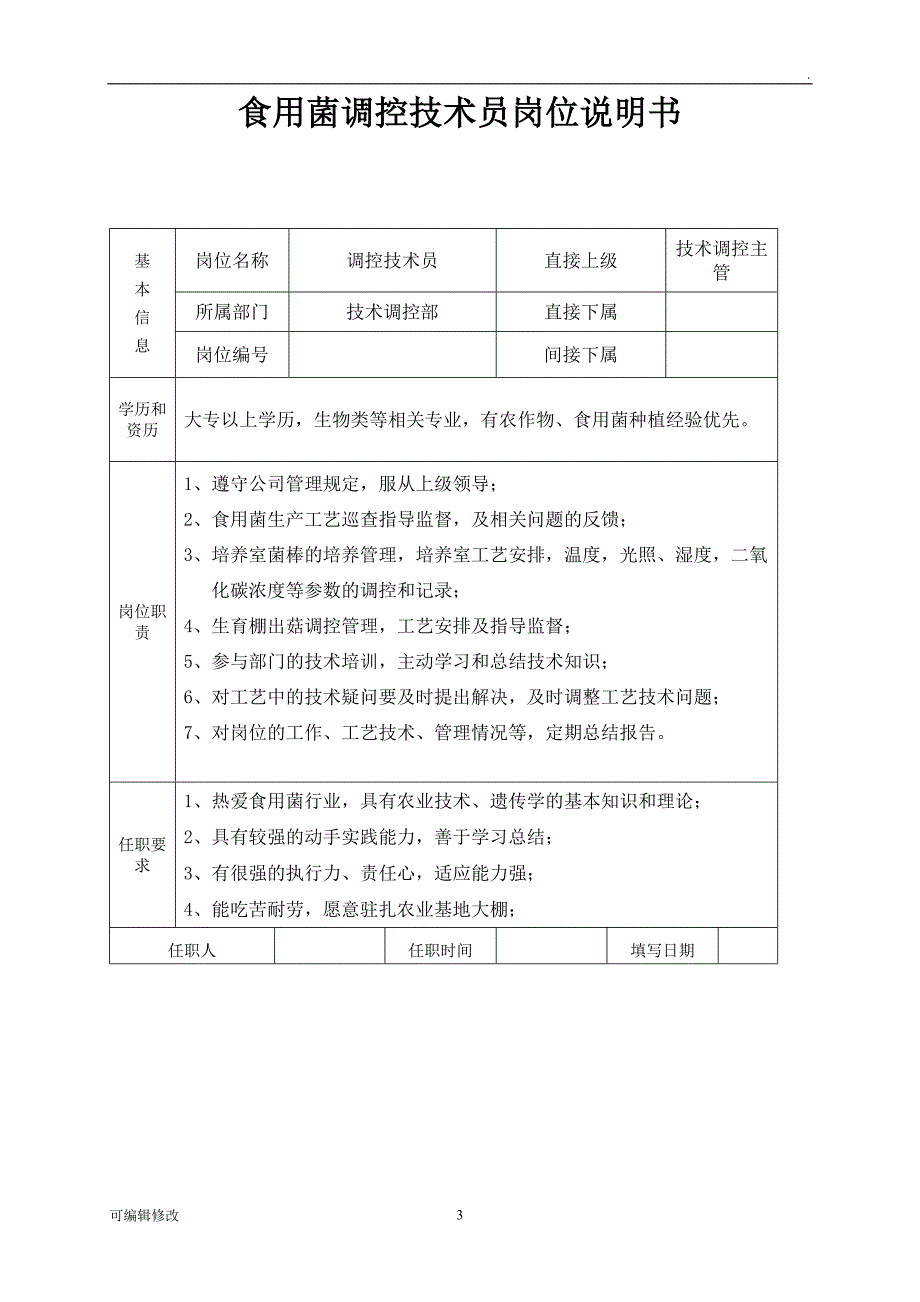 食用菌技术部门岗位说明.doc_第3页