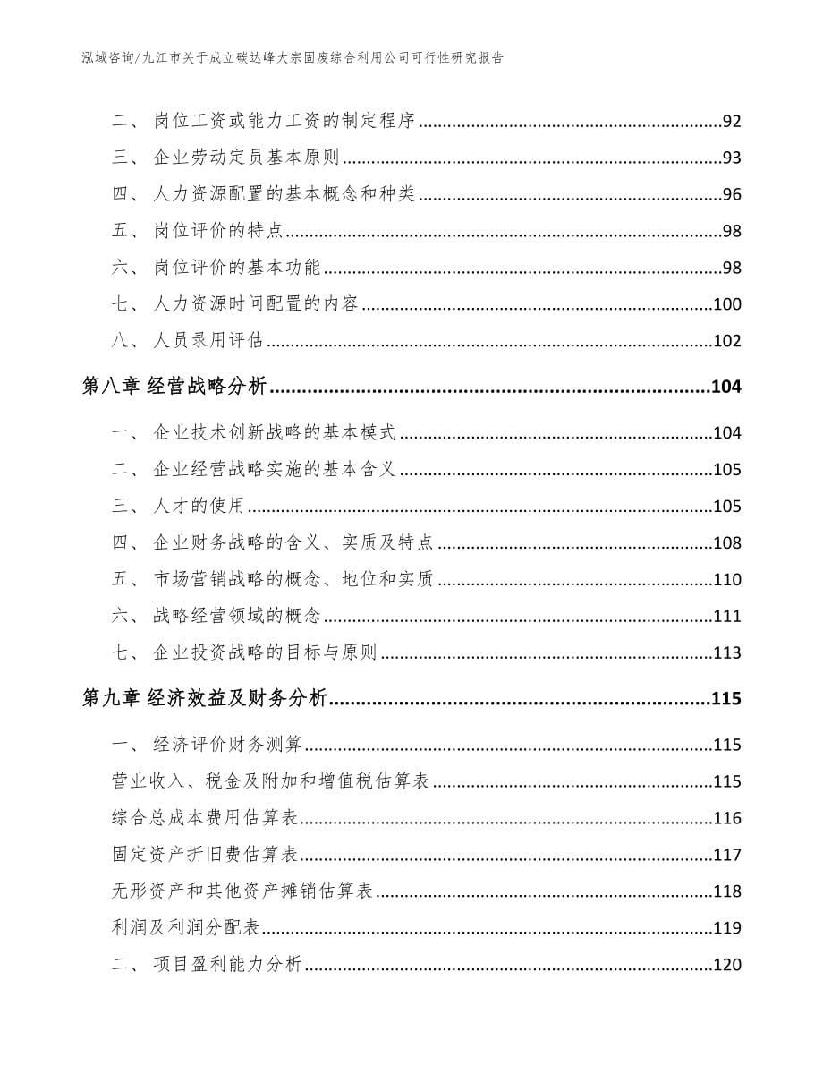 九江市关于成立碳达峰大宗固废综合利用公司可行性研究报告_范文_第5页