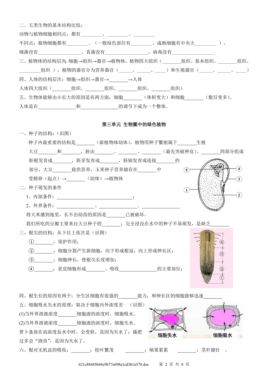 2013生物中考7年级知识点背诵不带答案(早读用)_第2页