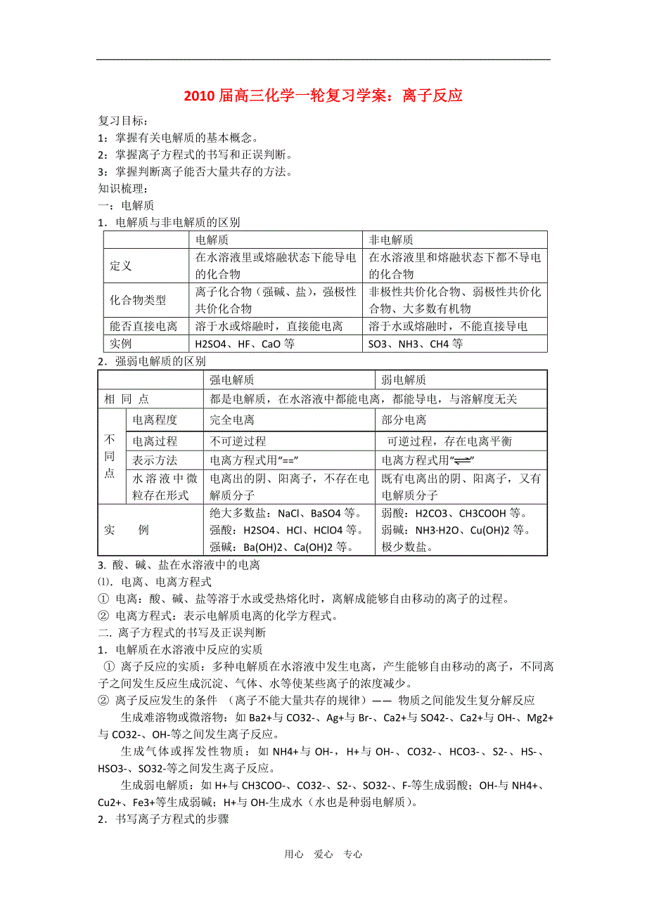 高一化学离子反应学案.doc_第1页