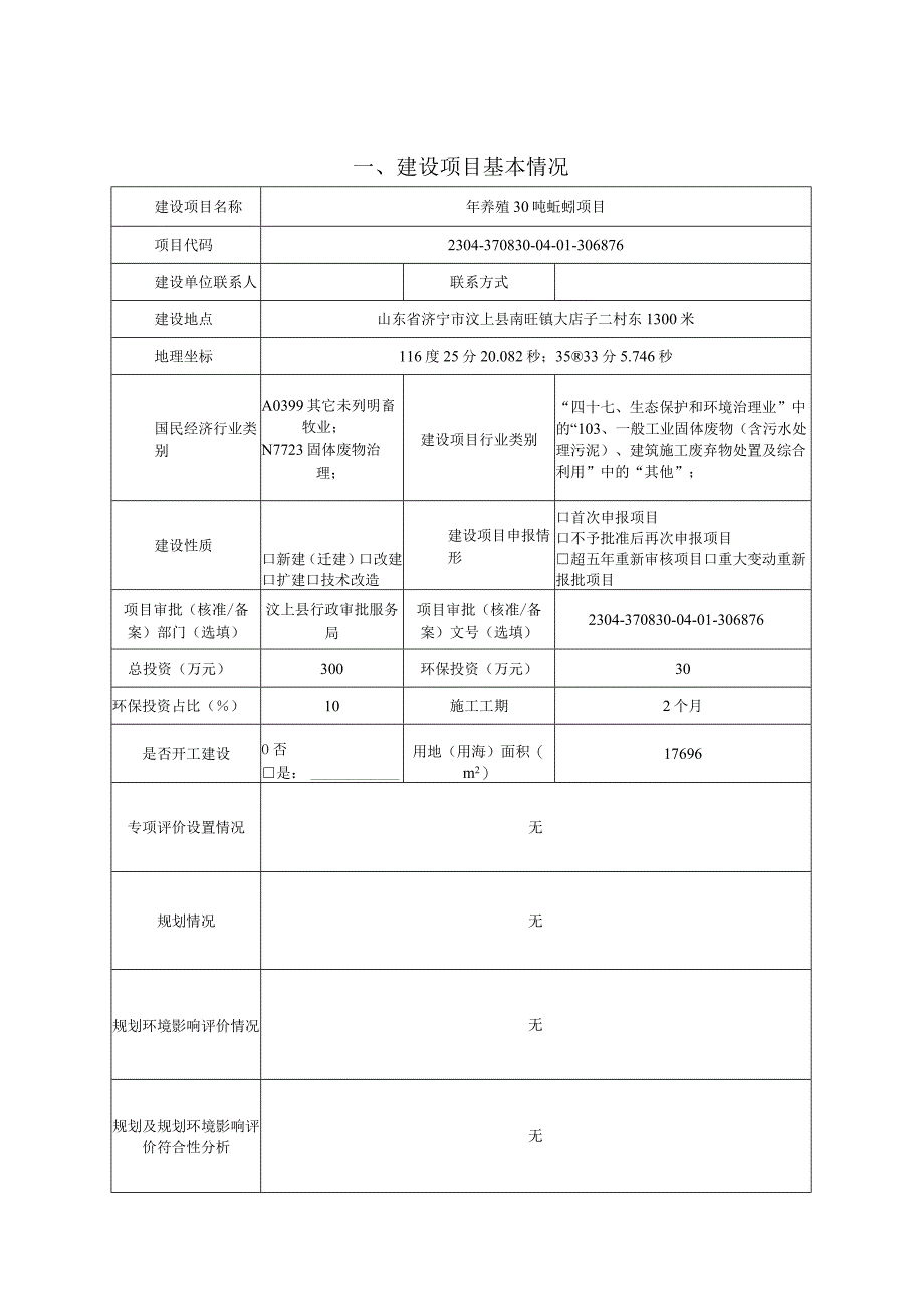 年养殖 30 吨蚯蚓项目环境影响报告表_第1页