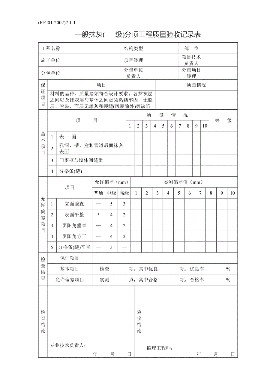 09-分项工程质量验收纪录-装修工程.doc_第1页