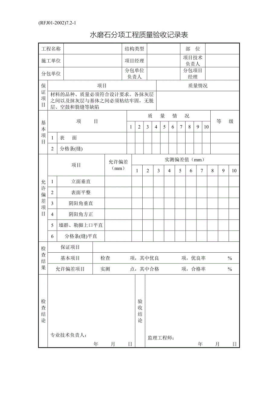 09-分项工程质量验收纪录-装修工程.doc_第2页