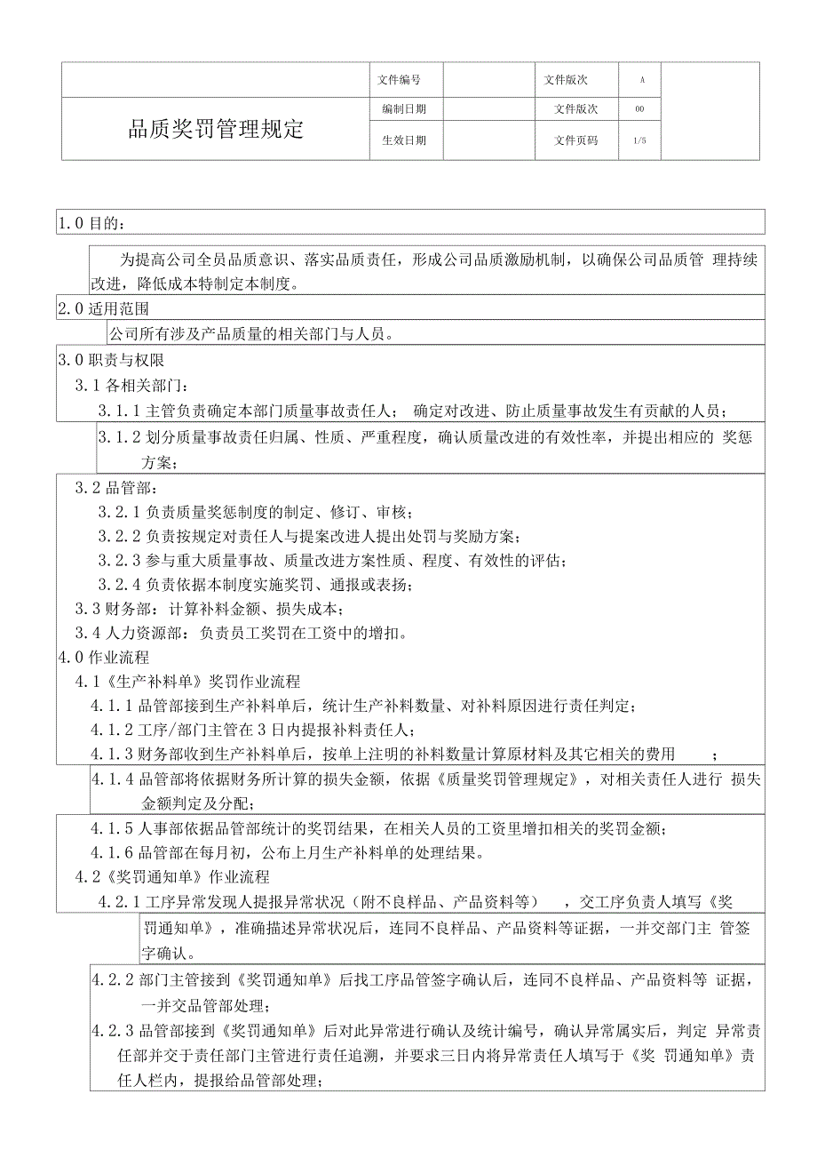 品质奖罚管理规定_第1页