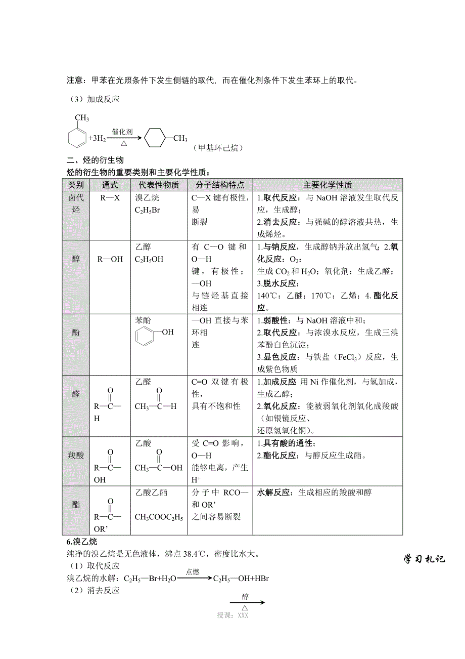 高中化学方程式总结-有机物化学方程式_第4页