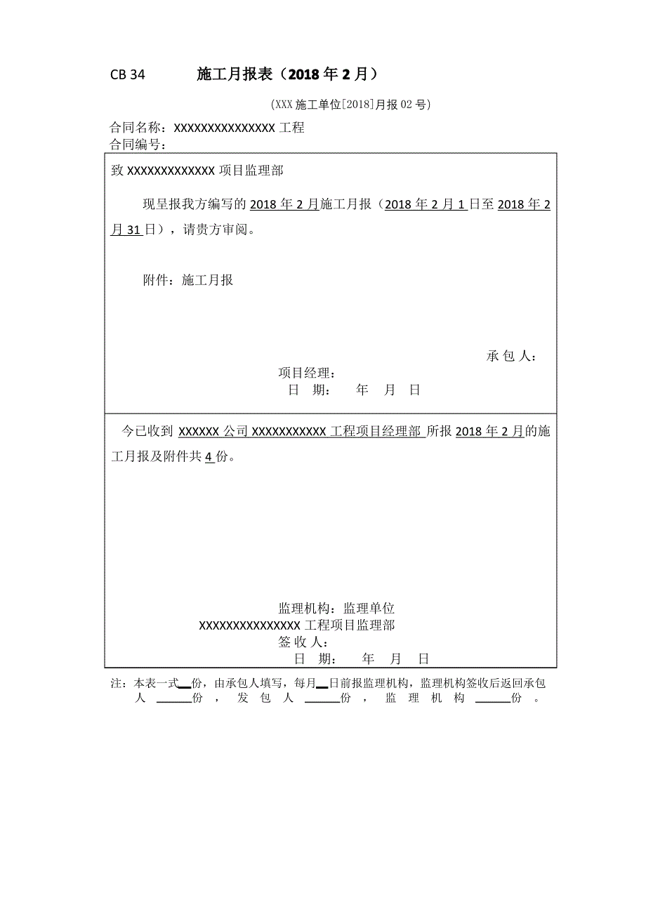 项目施工月报模板(标准版)_第2页