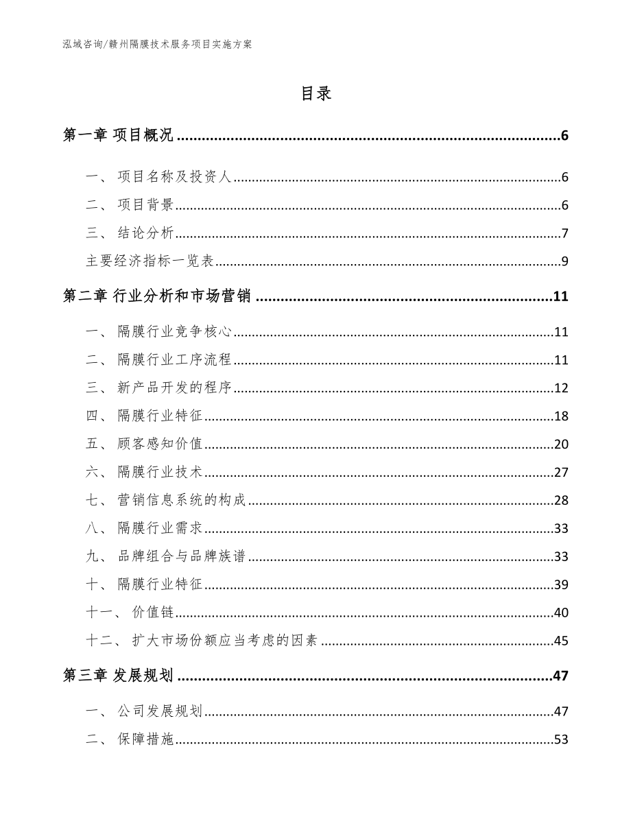 赣州隔膜技术服务项目实施方案_第1页